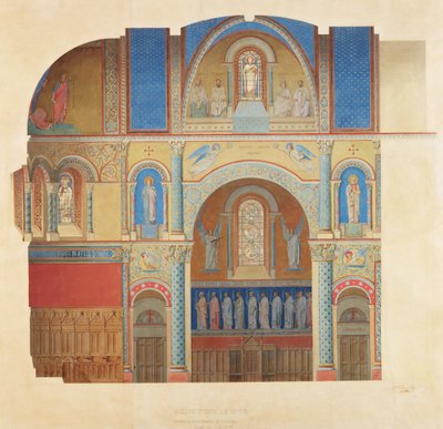 Saint-Paul Church, Nimes, Longitudinal Section of the Choir by Alexandre Dominique Denuelle